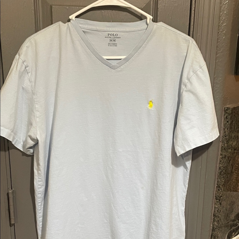 Polo by Ralph Lauren Men's Sky Blue V-Neck Tee